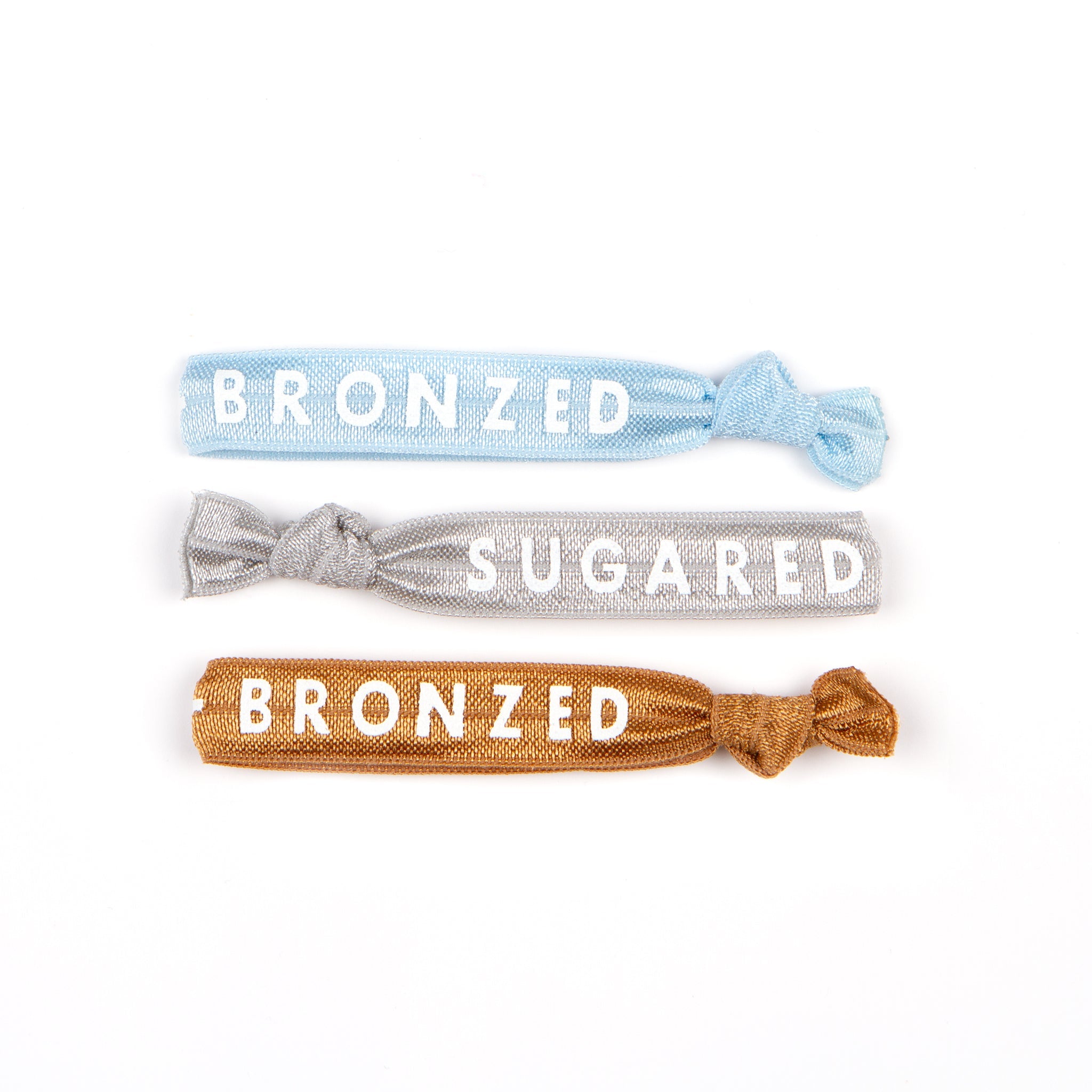 A 3 pack of Sugared and Bronzed hair ties