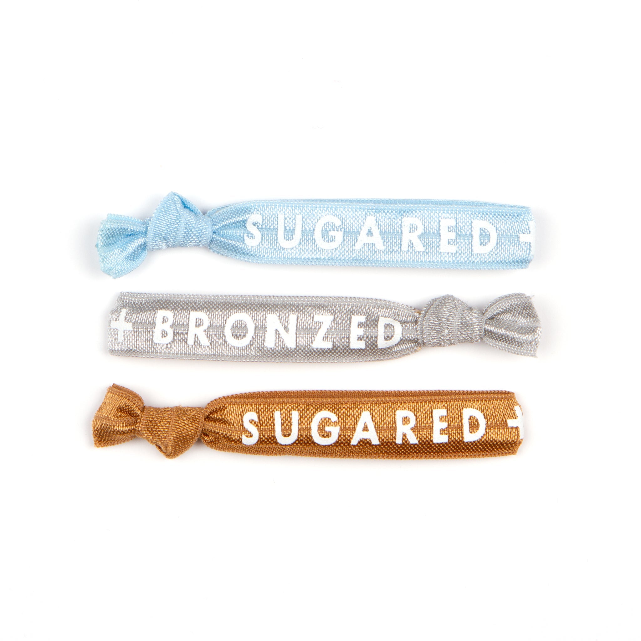 A 3 pack of Sugared and Bronzed hair ties